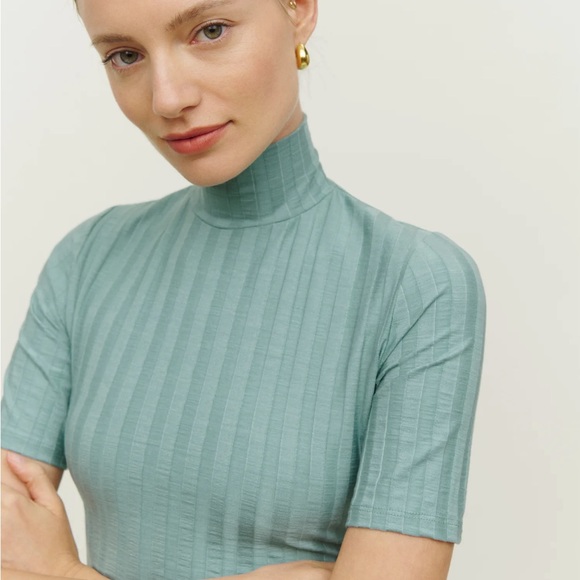 Reformation Zia Knit Dress in Robin’s Egg Size M - Picture 4 of 5